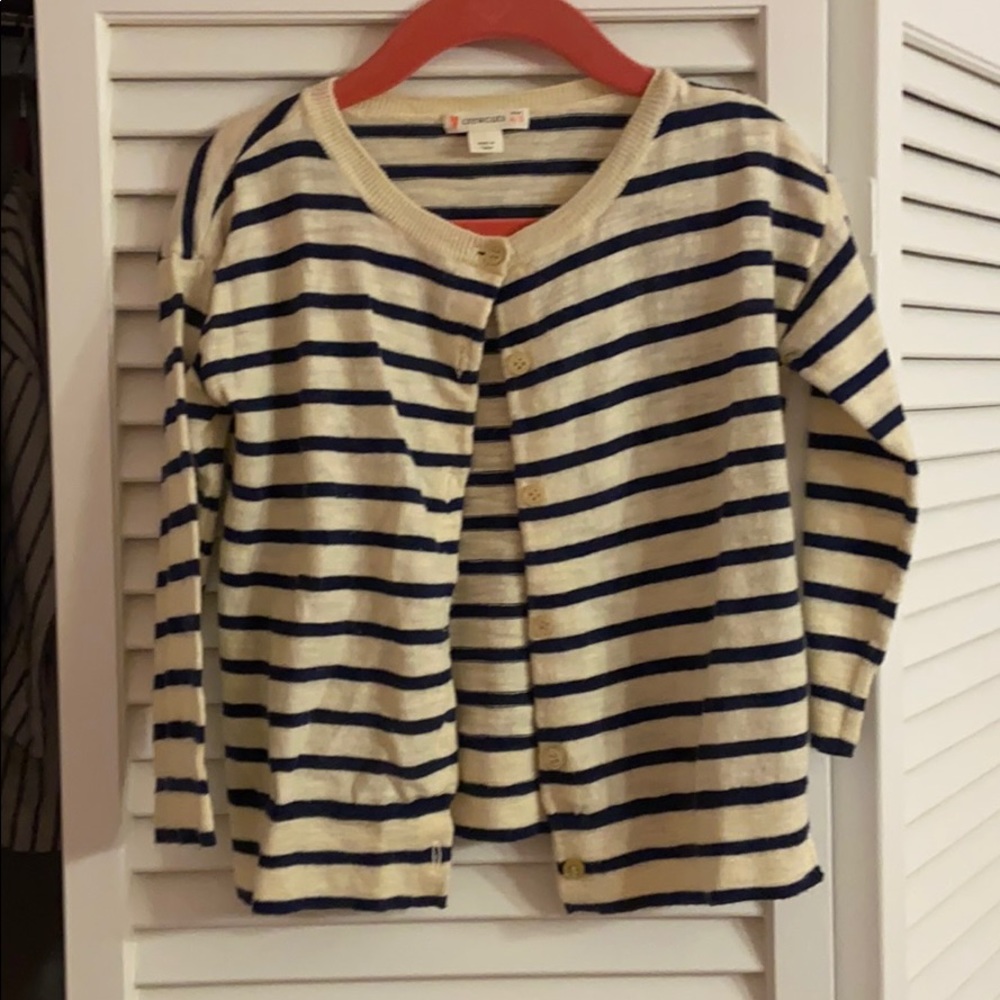 Cream and navy sweater